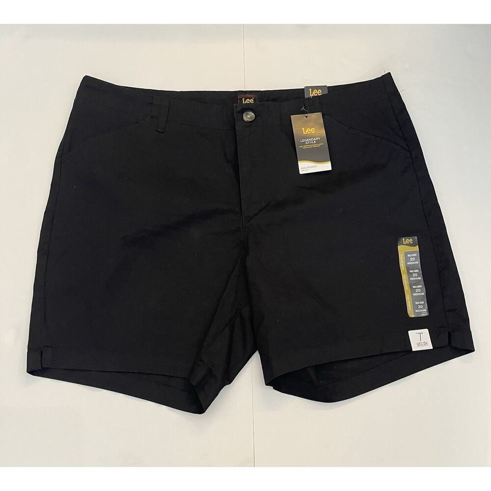 Lee Women Legendary 7" Chino Walk Shorts Black, 20 Medium NWT